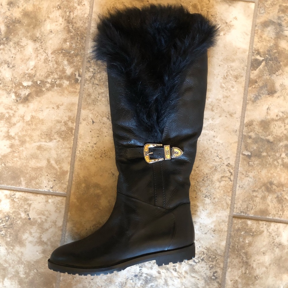 Soft Black Leather Tall Boots